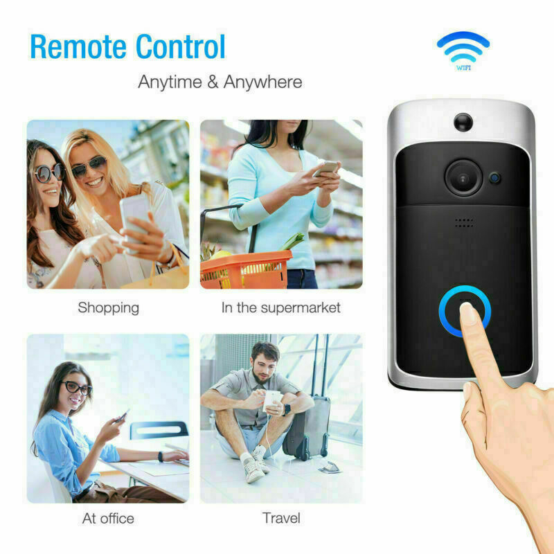 Smart Wireless WiFi Video Doorbell Phone Door Ring Intercom Security