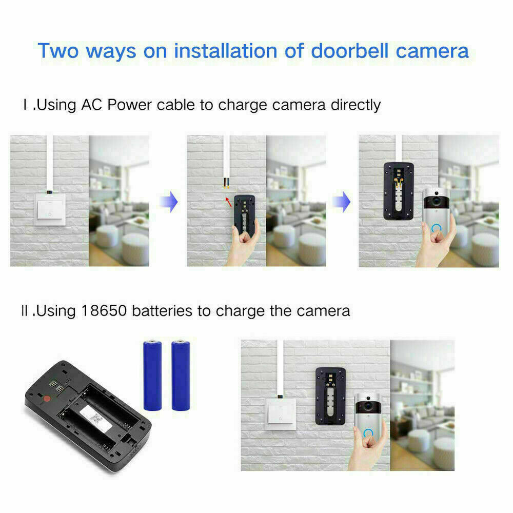 Smart Wireless WiFi Video Doorbell Phone Door Ring Intercom Security