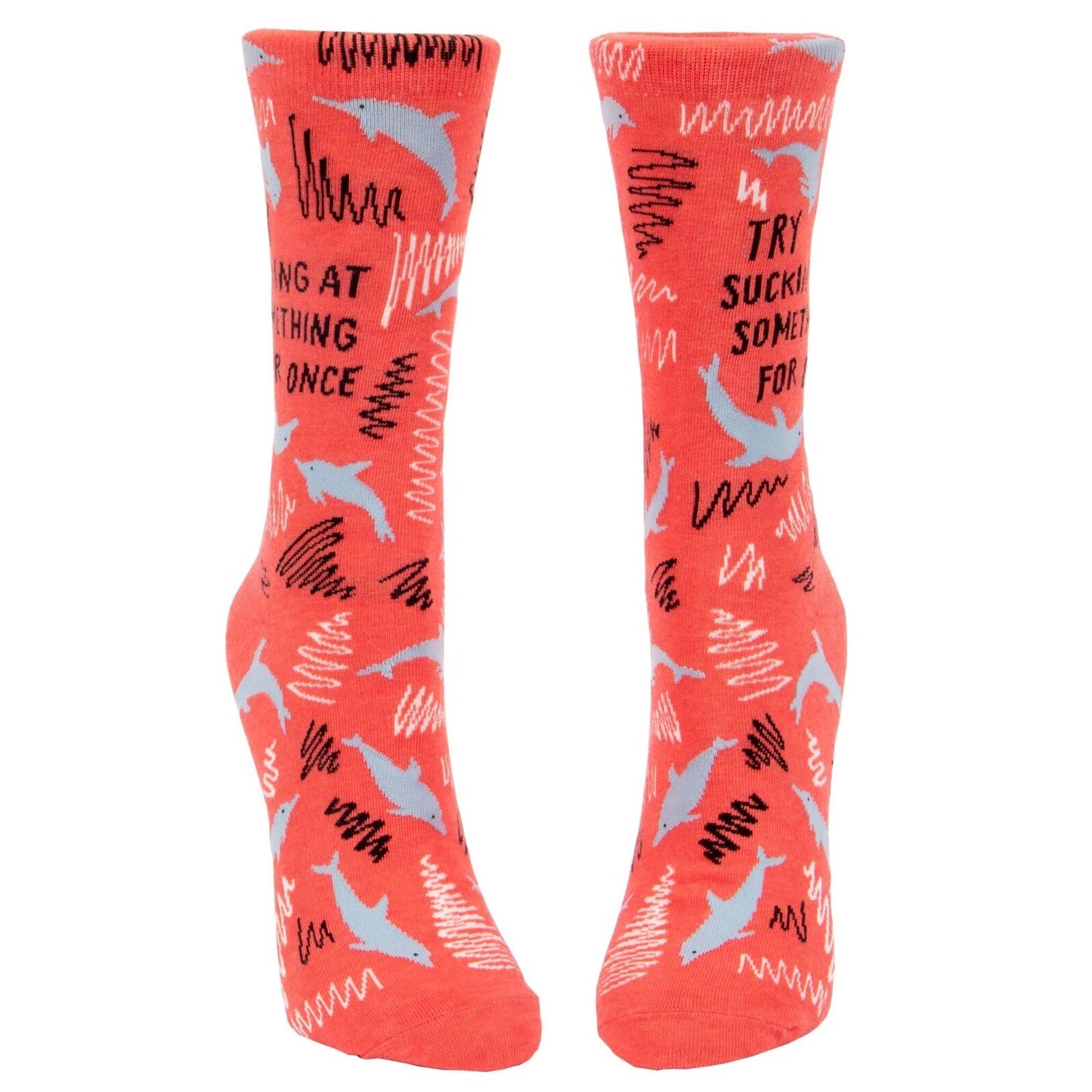 BlueQ Try Sucking At Something For Once Women's Crew Dress Socks |